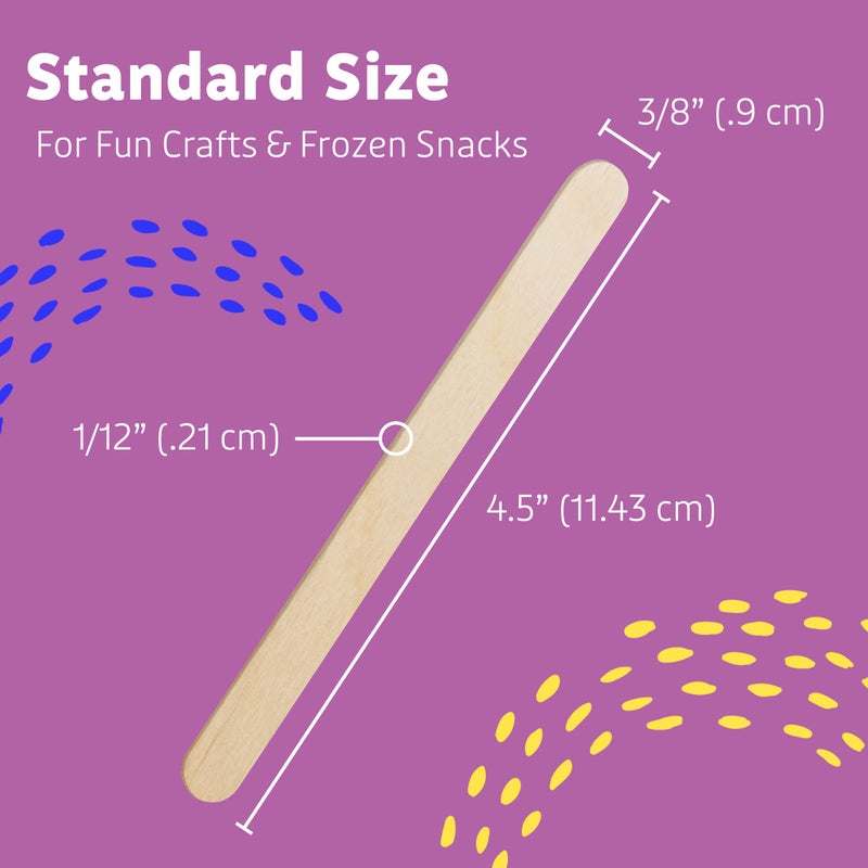 Artlicious 200 Pcs Wooden Craft Sticks â€“ Food-Grade Popsicle Sticks for Crafts & ice Cream Sticks â€“ Wooden Sticks for Crafts, Wood Craft Sticks, Popsicle Sticks Bulk (Natural, 4" x 0.5" x 4.5") - Image 5